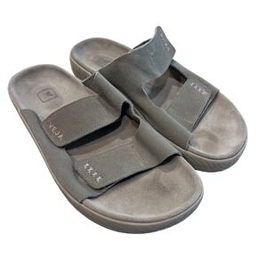 Veja Suede Slide Sandals Taupe Beige Adjustable Straps Mens 11 US 42 EU Brazil